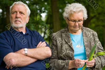 Elderly couple enjoying nature