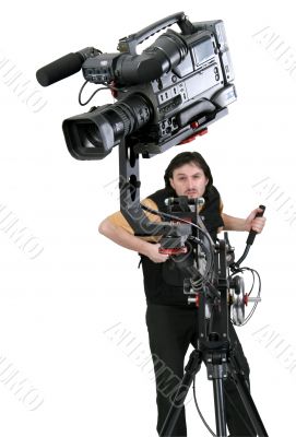 dv-camcorder on crane