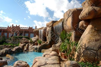 Small waterfalls among the stones