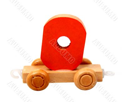 isolated wooden number nil