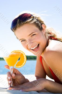Woman with cocktail