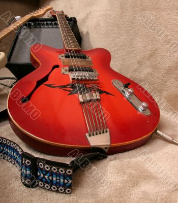 red guitar
