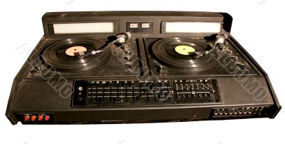 isolated retro dj`s mixer