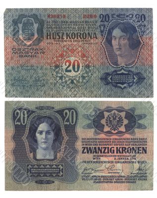 old Hungarian banknote 1913