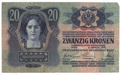very old Hungarian banknote 1913