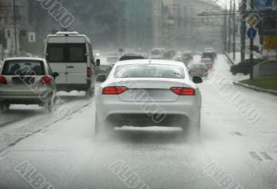 Road in rain