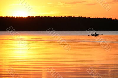 sunset on a lake Graduevskoe