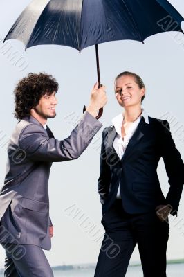 Under umbrella