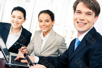 Happy business people