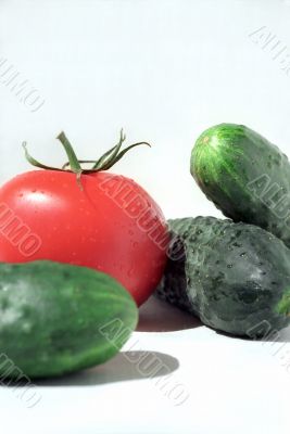 Tomato and cucumbers