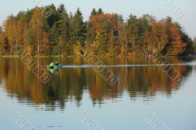 catamaran on lake