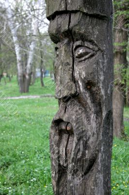Slavic wooden idol