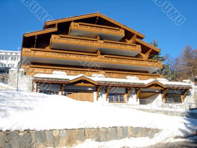Ski Chalet in winter