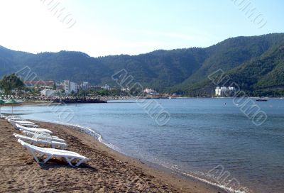 Beach scene Icmeler Turkey
