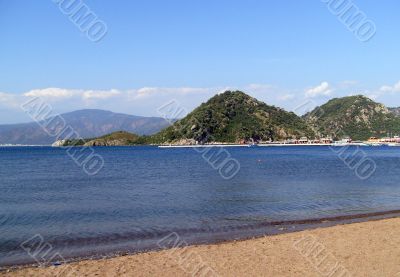 Beach scene Icmeler Turkey