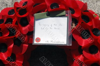Remembrance day poppy wreath