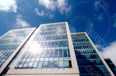 Sun reflection skyscrapers