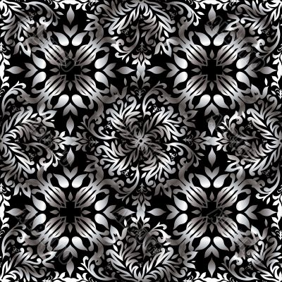 Abstract floral repeat silver