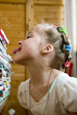 The girl and books