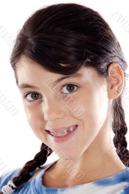 Adorable girl with braces