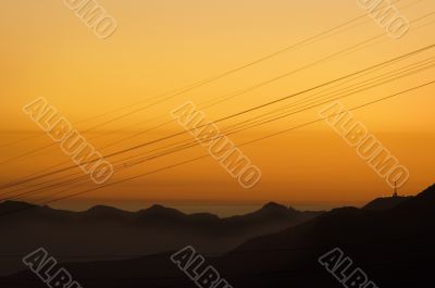 Power Lines at Sunset