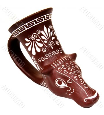 isolated antique wine vessel