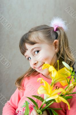 Portrait with lilies