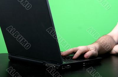 man work with laptop