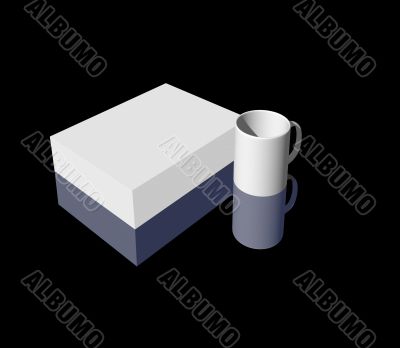 blank box and mug