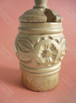 Wooden carved salt-cellar