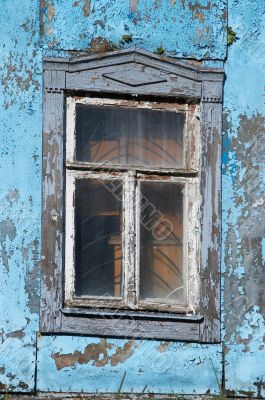 Alone aged ruined urban window