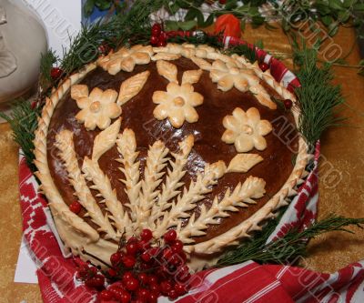  	Isolated Ukrainian festive bakery Holiday Bread