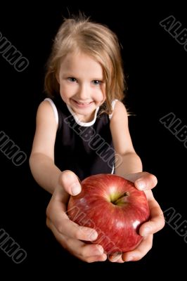 girl with apple
