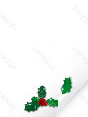 Bended paper with holly