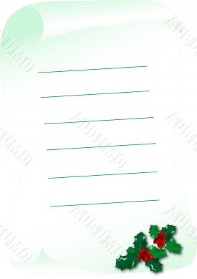 Letter with holly