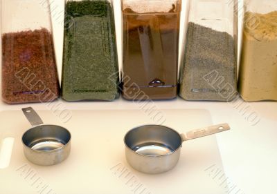 Spices and Cutting Board