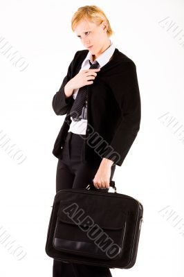 Shy business woman
