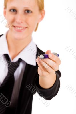 Business woman wants to write it