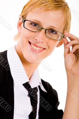 Woman with her glasses