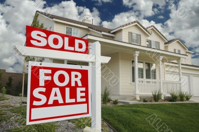 Sold Home For Sale Sign & New Home