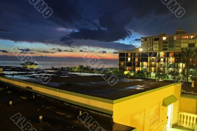 Sunset after Rain with Hotel