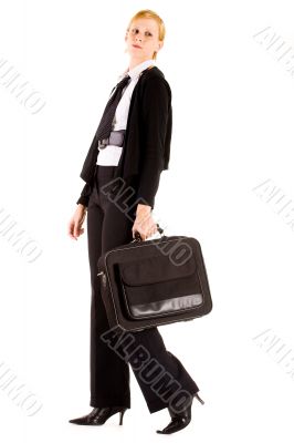 Business woman with her laptop bag