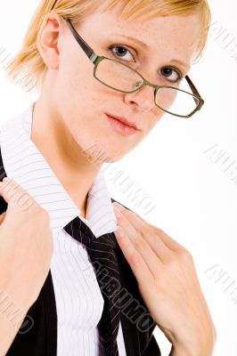 Business woman with glasses