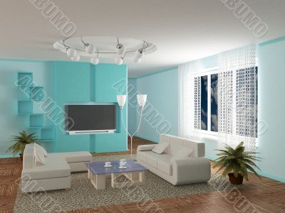 Interior of a room of rest. 3D image