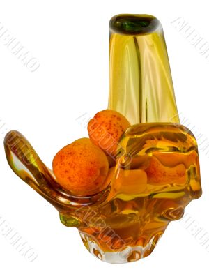 apricots  in a vase