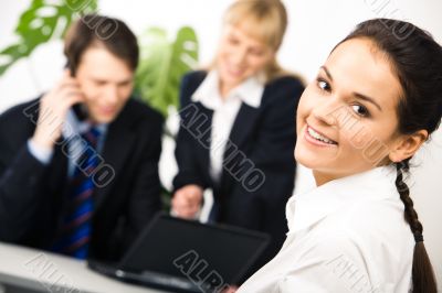 Smiling employee