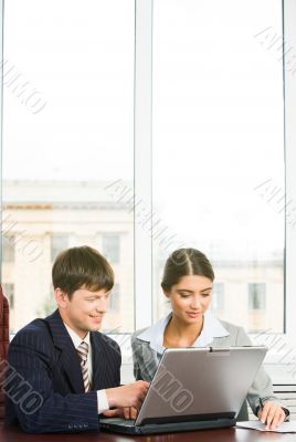 In the office