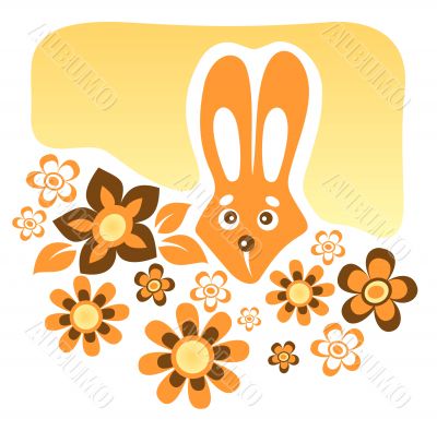 rabbit and flowers