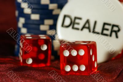 Dice and player chips