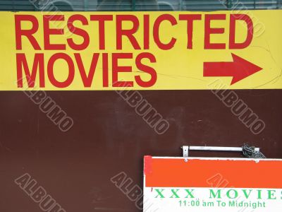 restricted movies sign